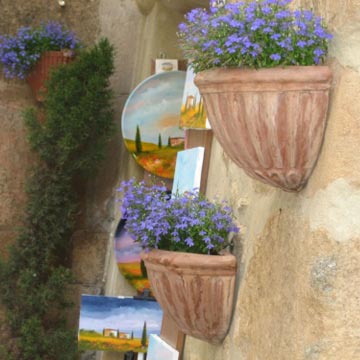 Pots in the village centre